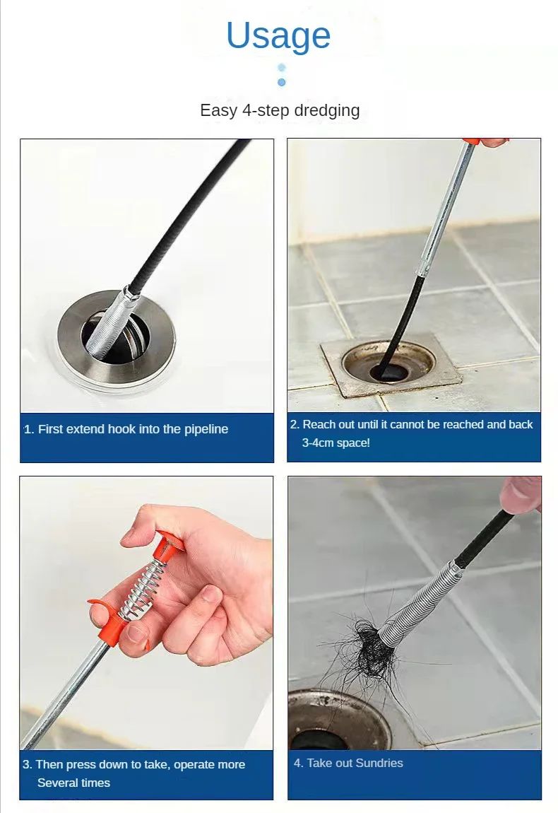 Tubo de limpieza para fregadero de cocina, émbolo y fregaderos, desatascador de